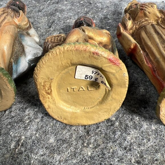 Vintage Early Italy 3 Wise Men Nativity  Gold Frankincense Myrrh Christmas - Picture 10 of 12